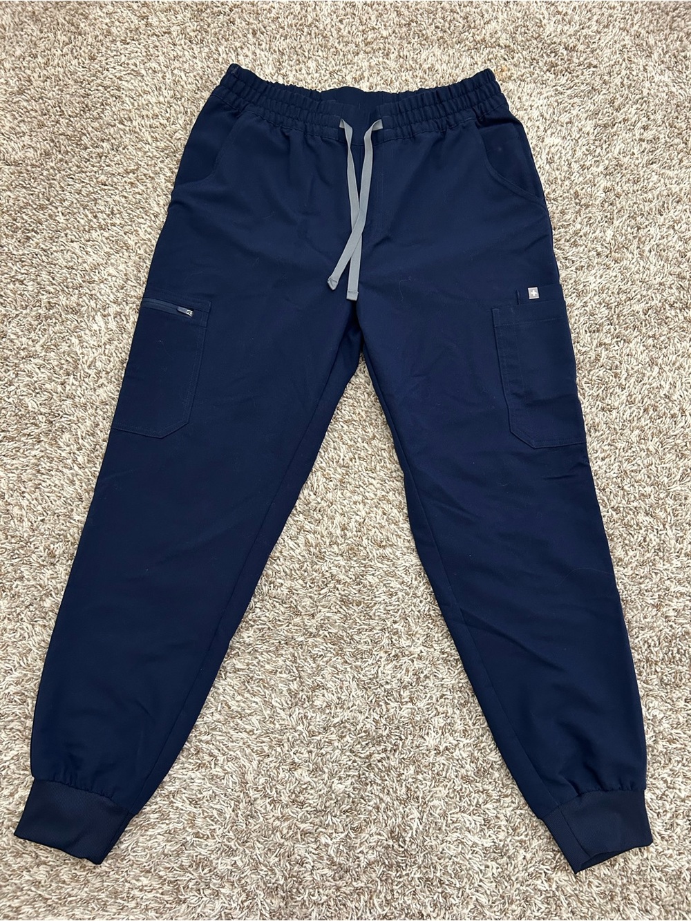 FIGS Technical Collection Navy Blue Jogger Scrub Pants Women's Size Large Pocket